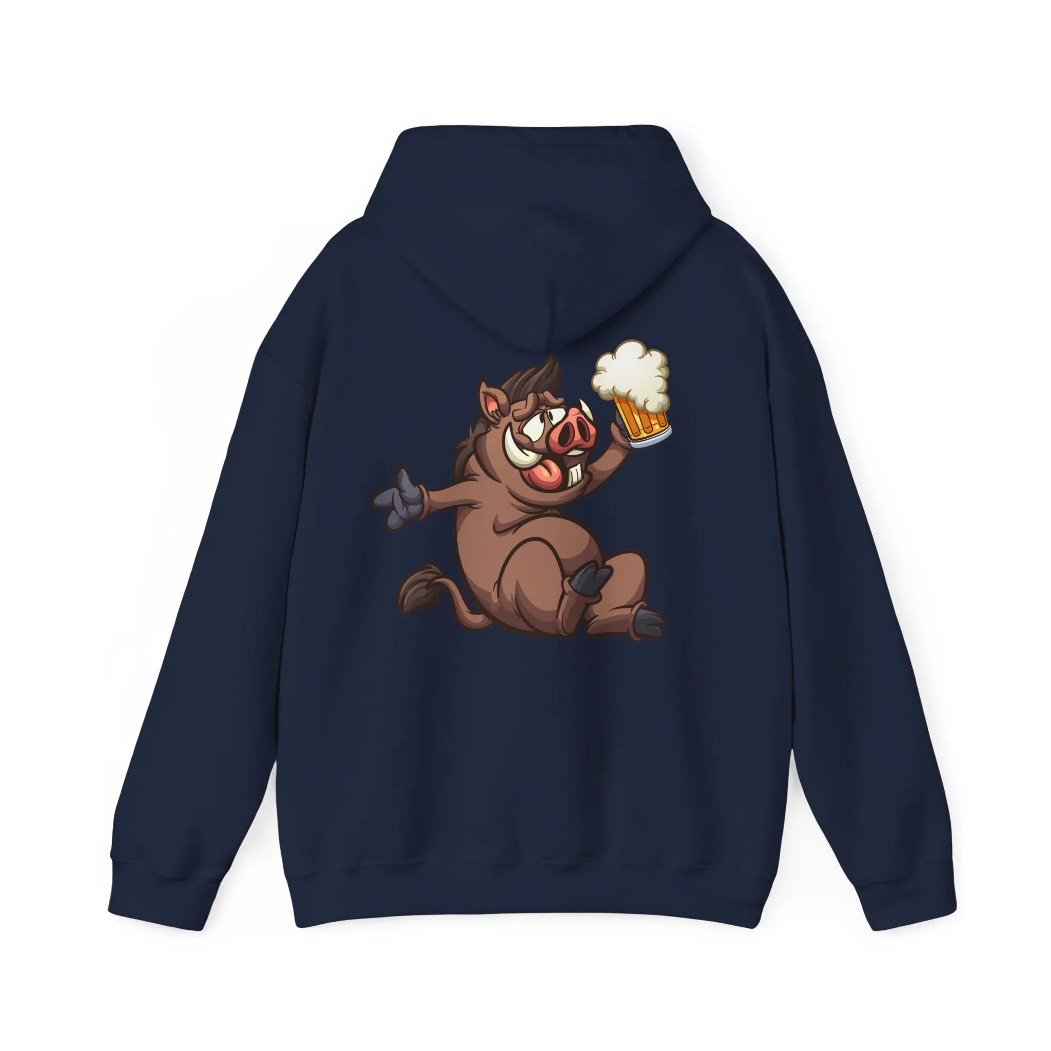 Beer Drinking Boar Hooded Sweatshirt