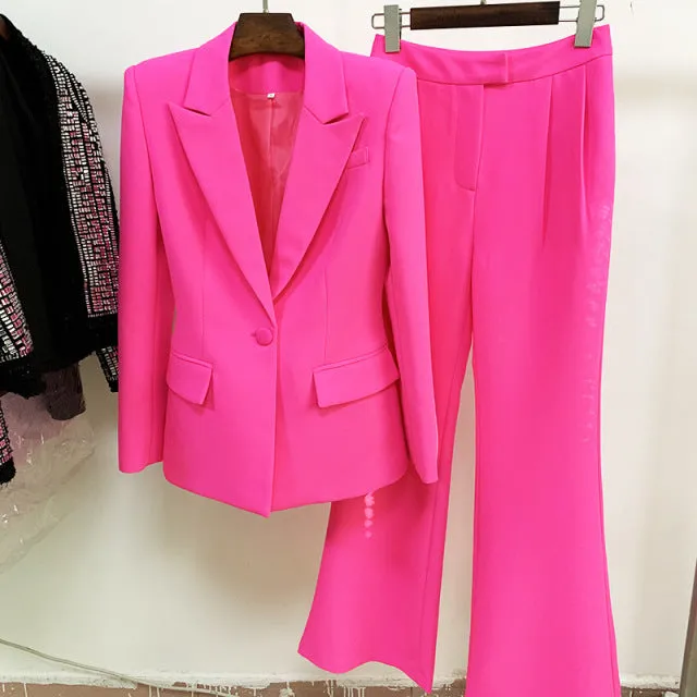 Blazer Pantsuits Two Piece Set Back to  Office Blazer   Pants Formal Suit