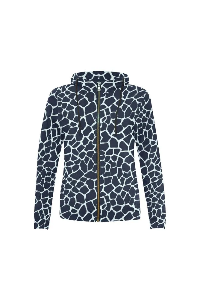 Blue Giraffe Full Zip Hoodie for Women