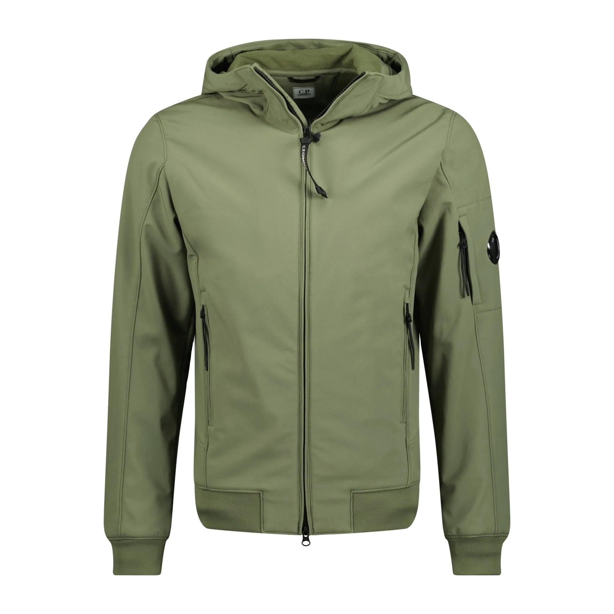 CP COMPANY Softshell Hooded Arm Lens Jacket Olive