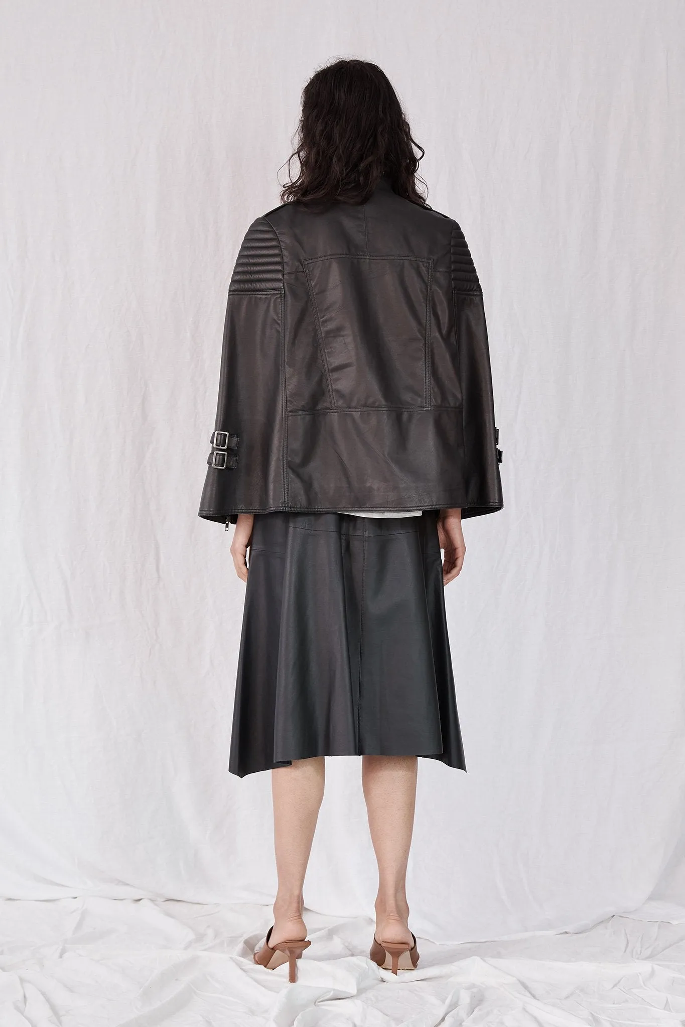 Crosby Cape Black Leather