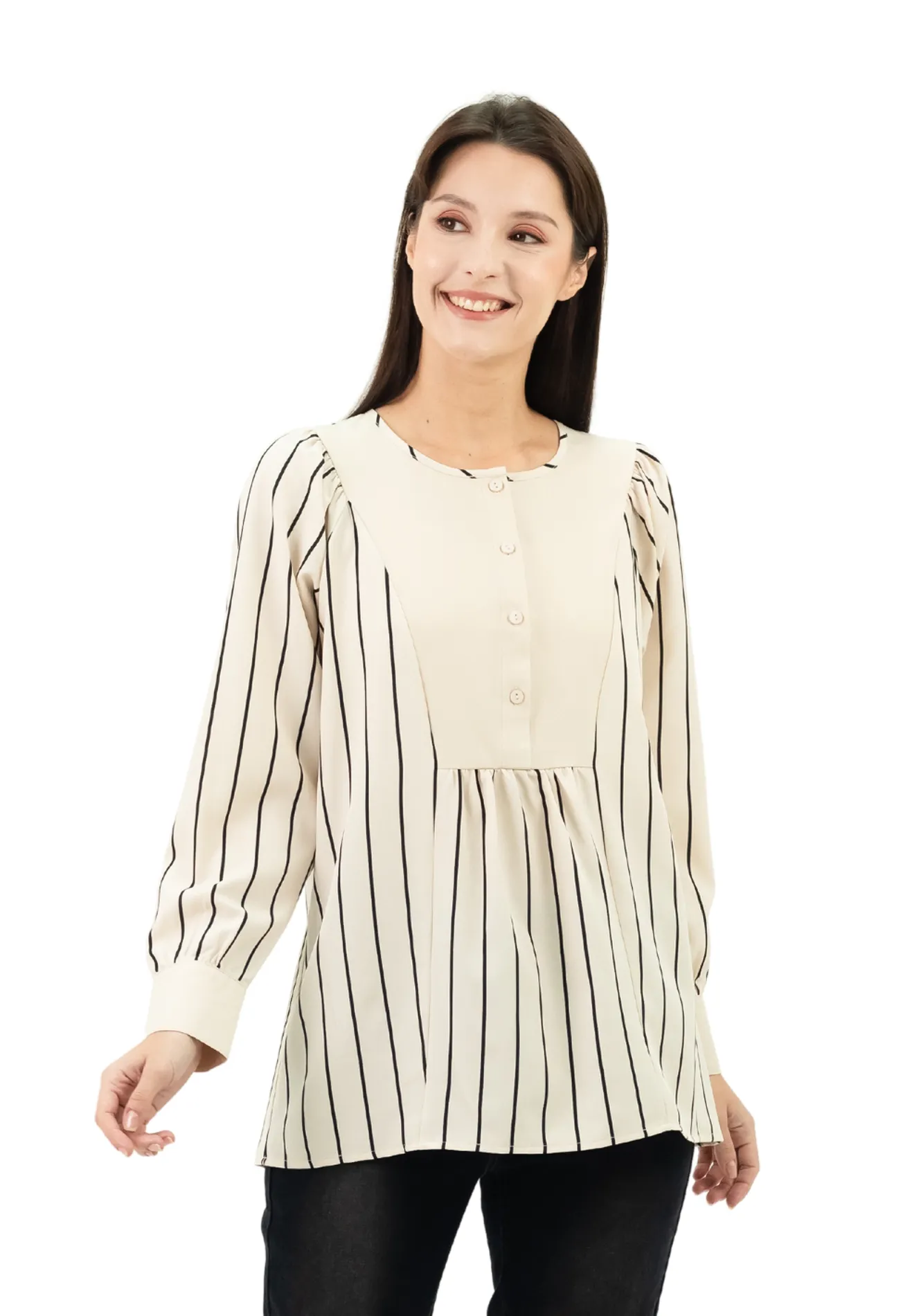 DAISY BY VOIR Fennel Bib Button Blouse