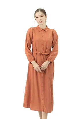 DAISY BY VOIR Wing Collar Tie Waist Dress