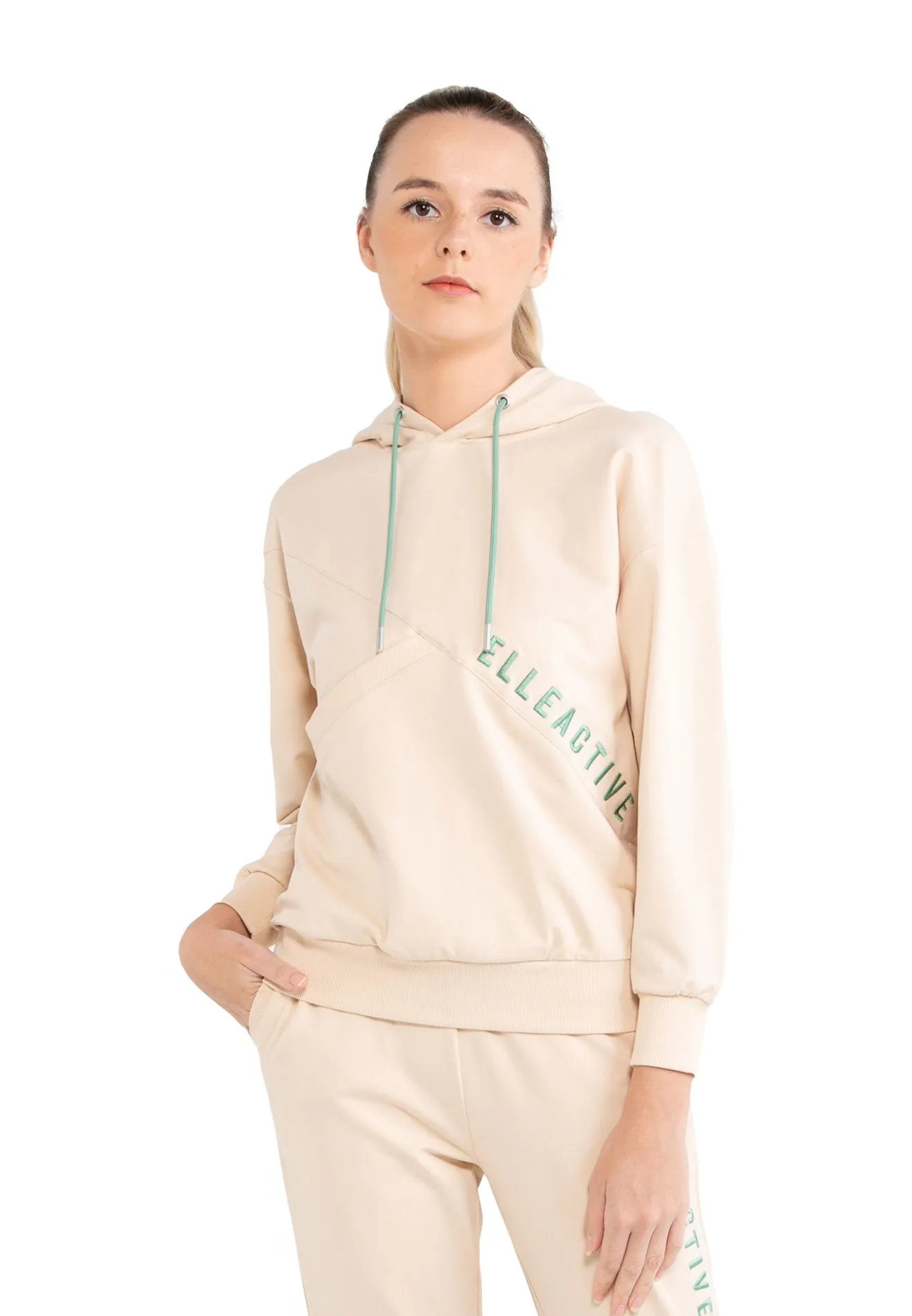 ELLE Active Logo Drawstring Hoodie