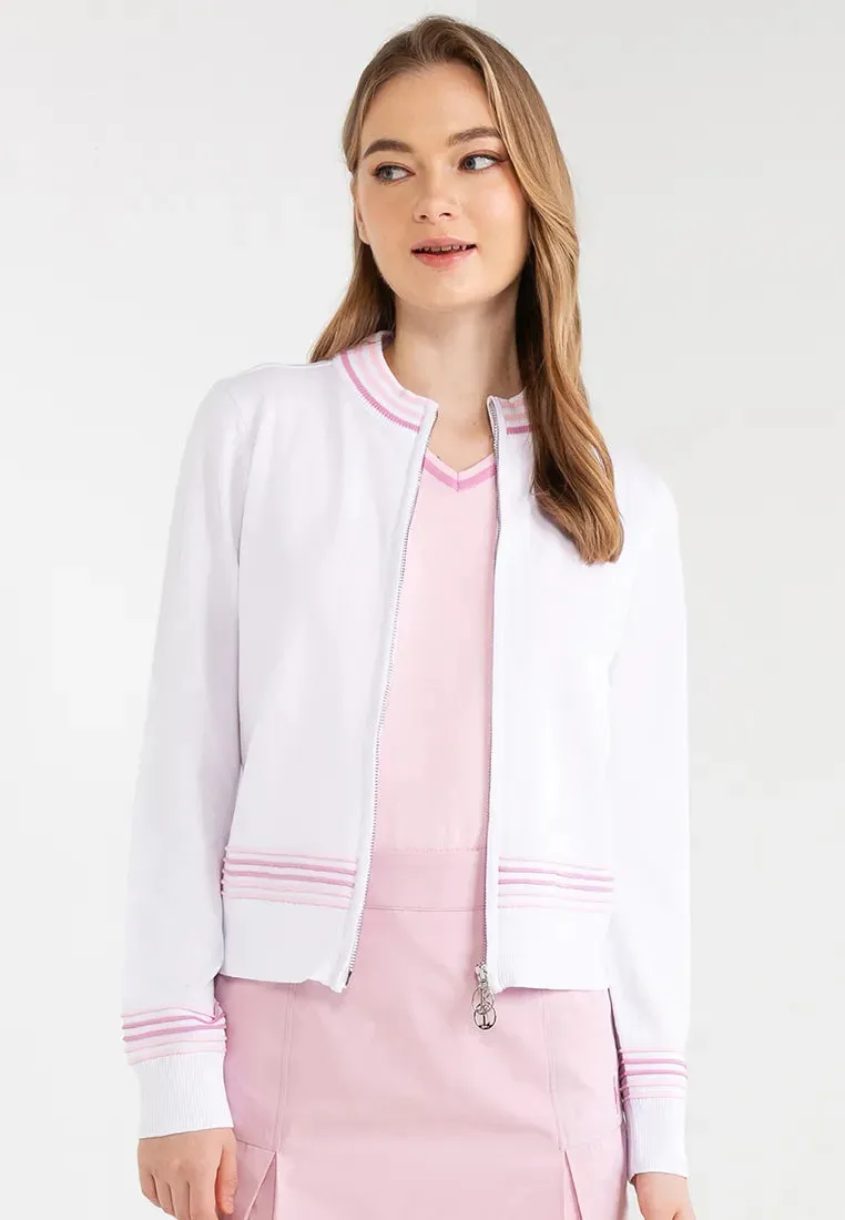 ELLE Active Stripe Details Zipper Knit Jacket