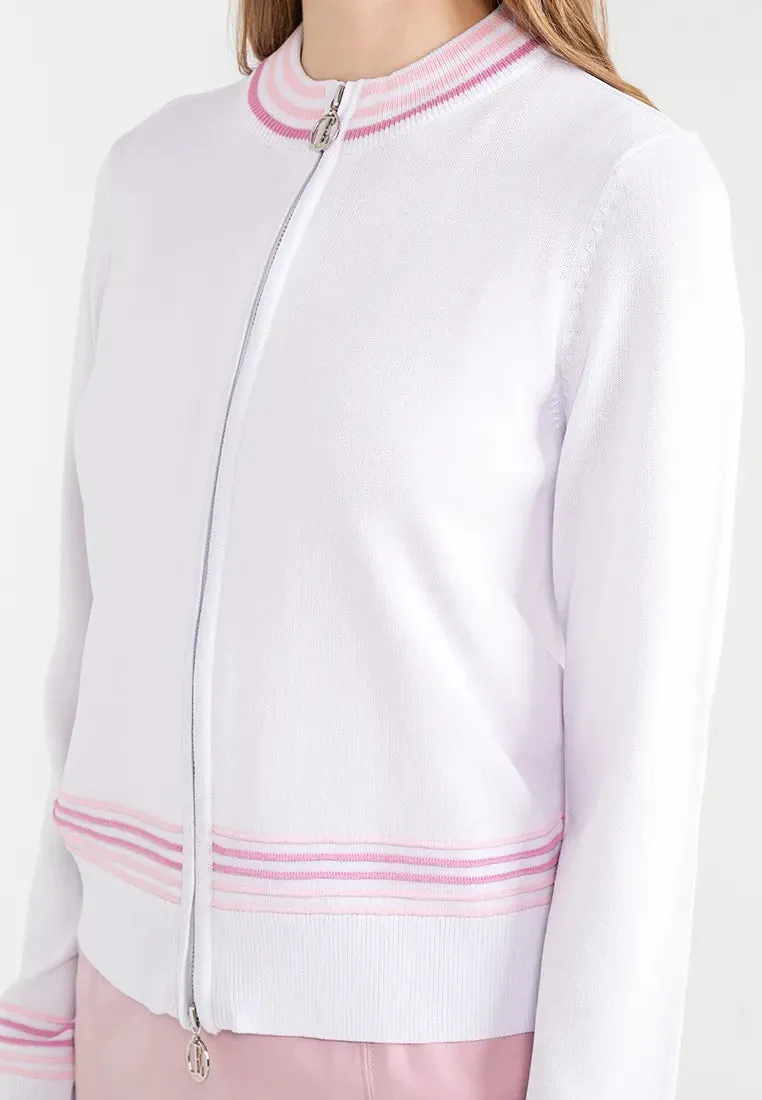 ELLE Active Stripe Details Zipper Knit Jacket