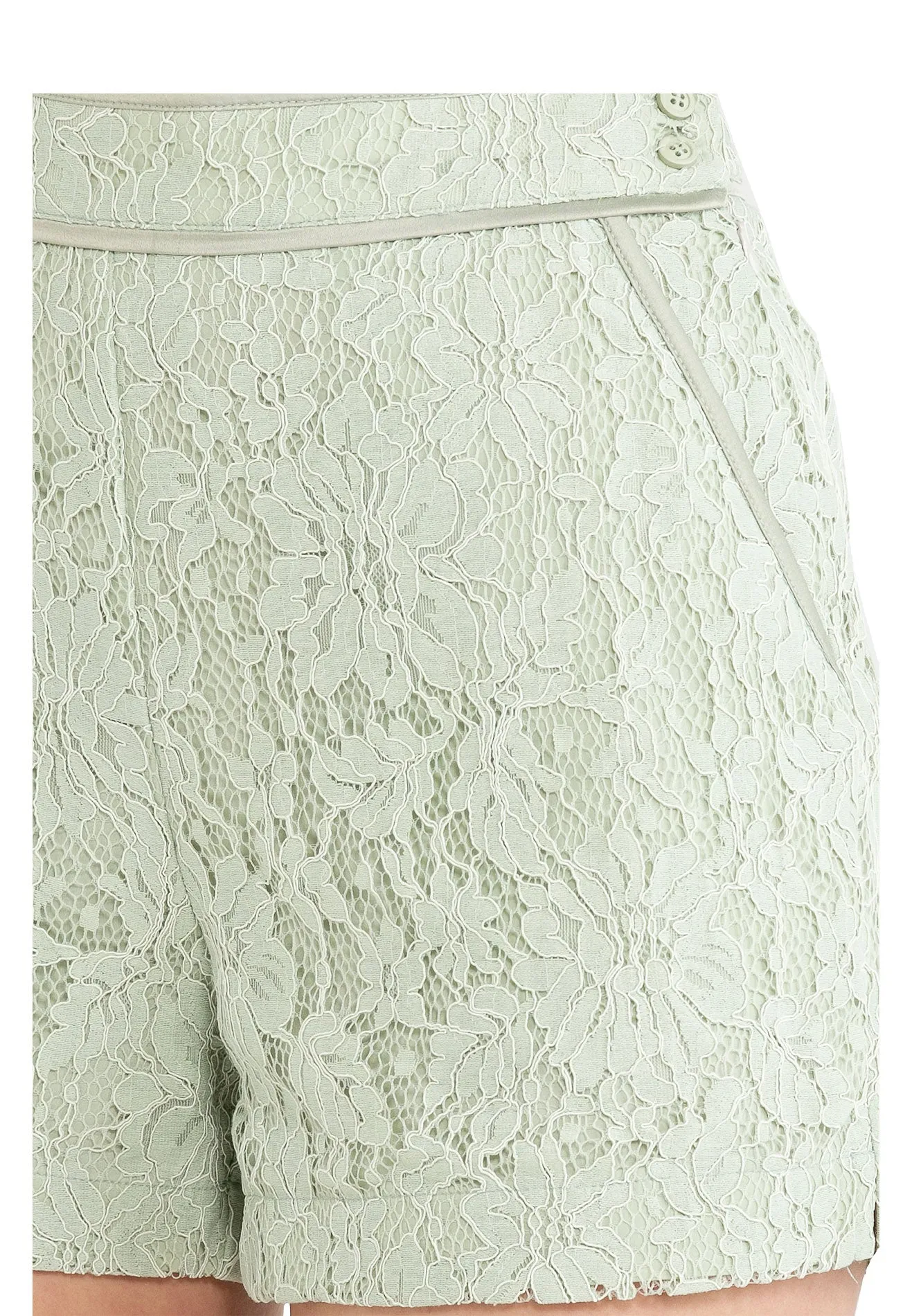 ELLE Apparel Floral Lace Shorts with Side Zipper