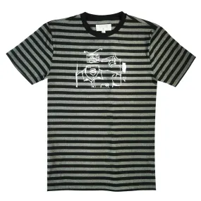 Fake News Striped Tee (Black) /D1