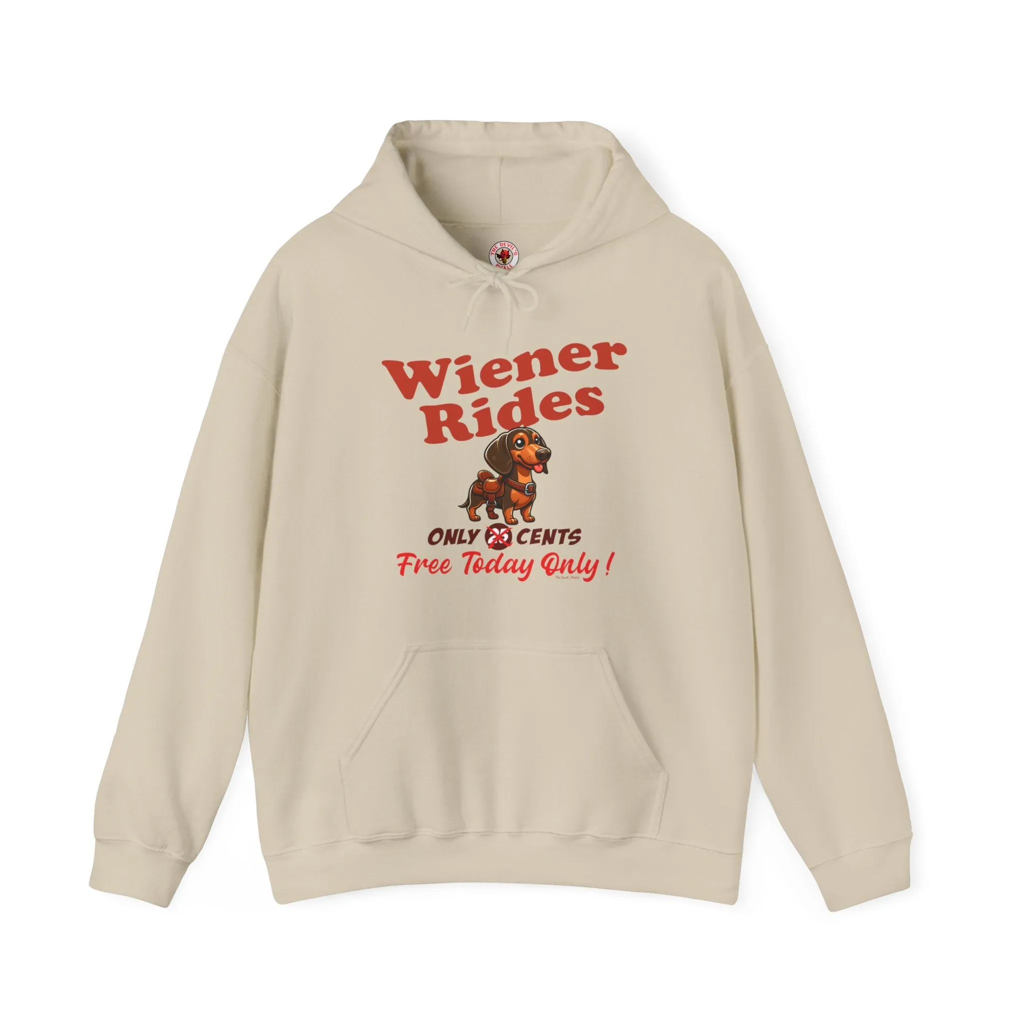 Free Wiener Rides Hooded Sweatshirt