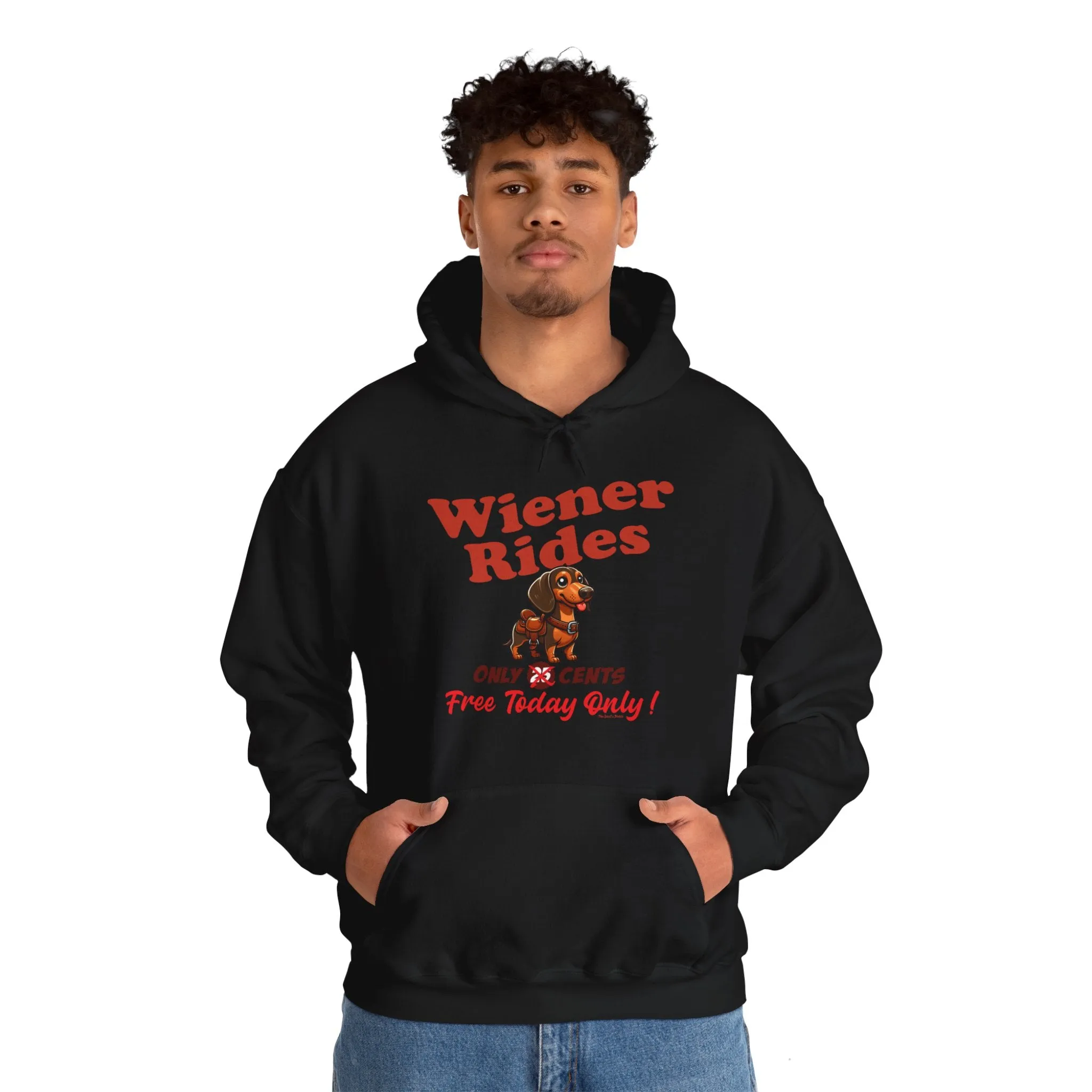 Free Wiener Rides Hooded Sweatshirt