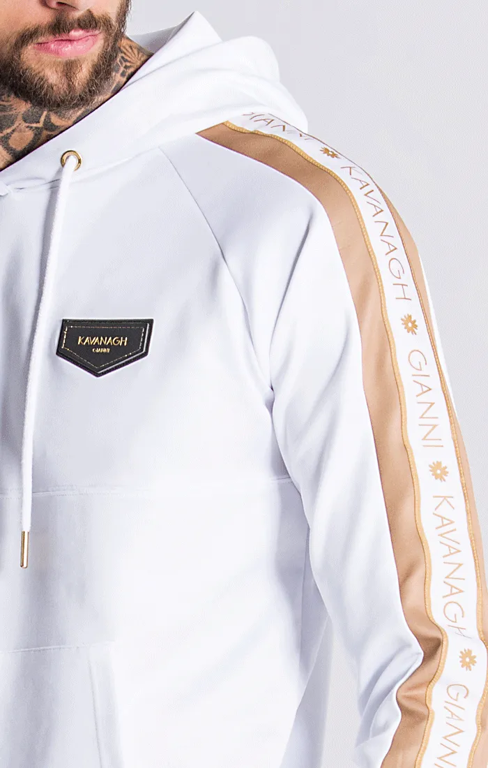 GK White Hoodie With White/Gold Ribbon