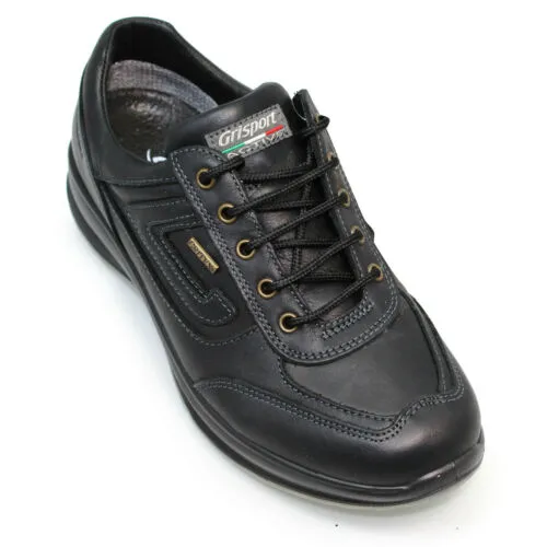 Grisport Airwalker Black Shoes Leather Walking Shoe Water Resistant Comfort