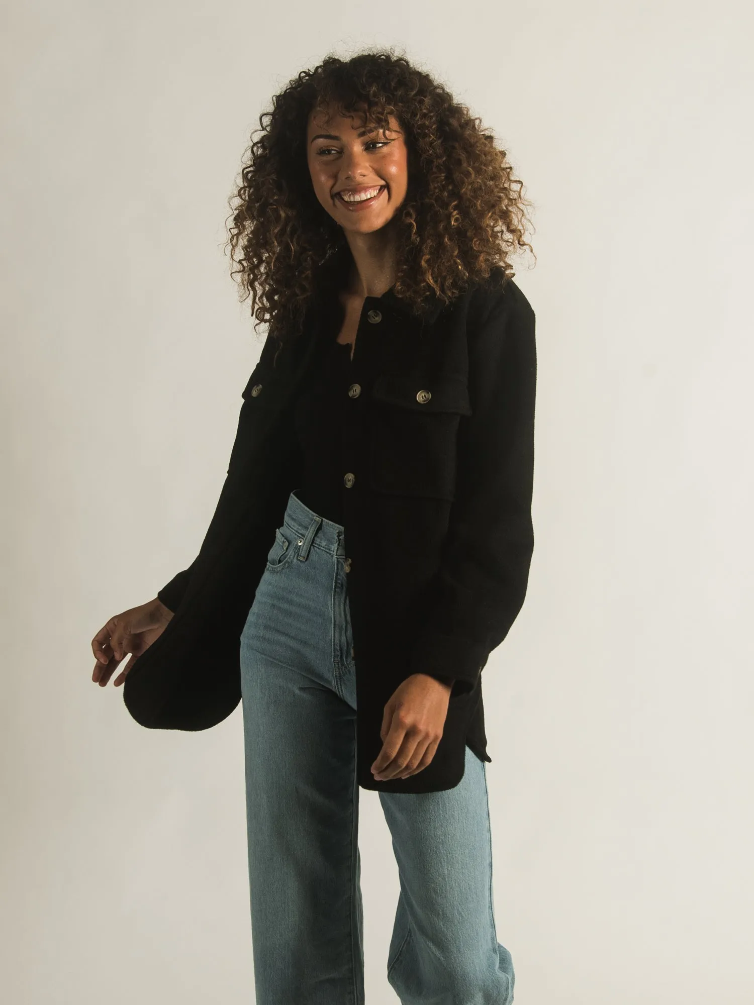 HARLOW GWEN SOLID SHIRT JACKET - CLEARANCE