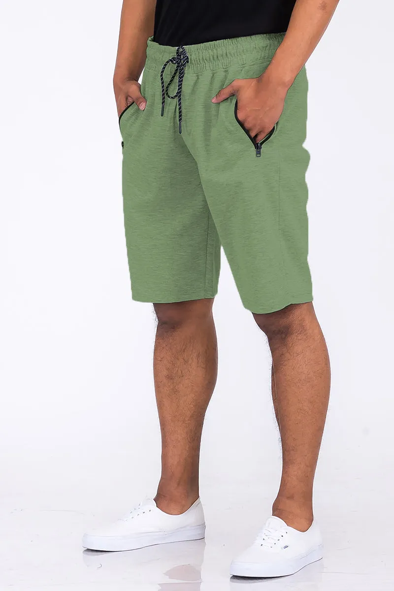 Heathered Cotton Shorts Green