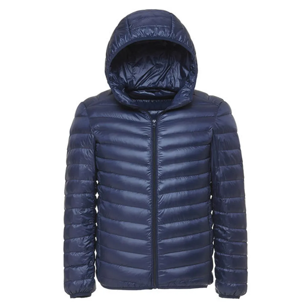 Hooded Lightweight Water-Resistant Jacket Navy