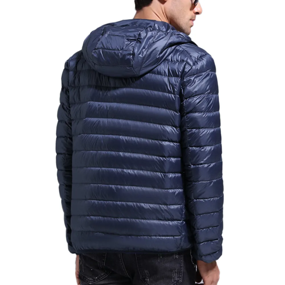 Hooded Lightweight Water-Resistant Jacket Navy