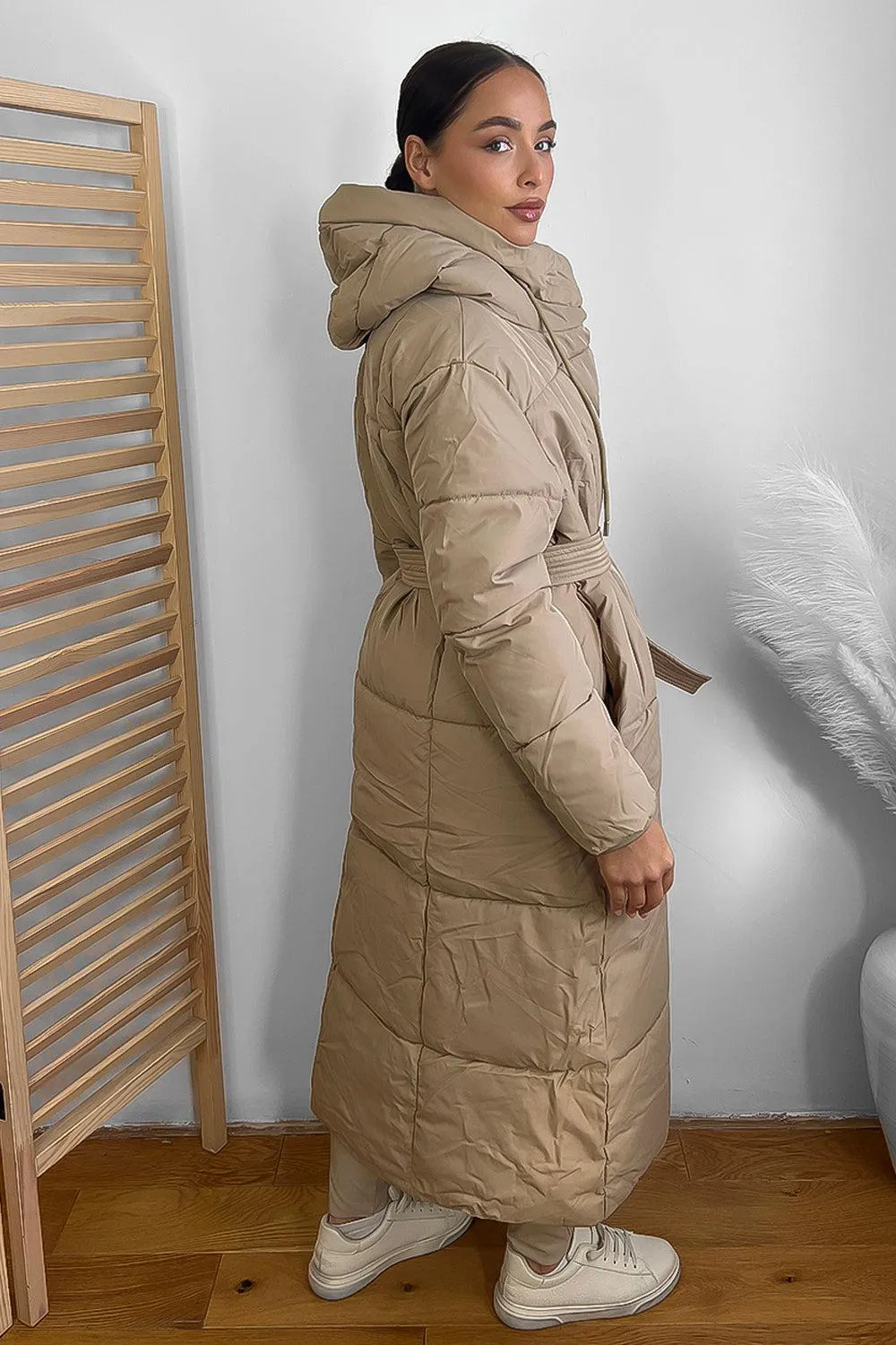 Hooded One Colour Maxi Puffer Jacket