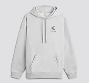 Hoodie Melange Grey with Black Logo