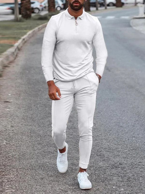 Lapel Long Sleeve Casual Men Tracksuit