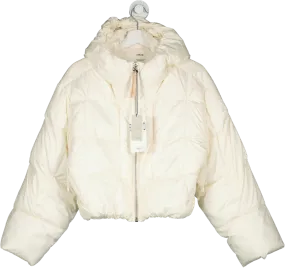 MANGO Cream Short Padded Hooded Anorak UK M