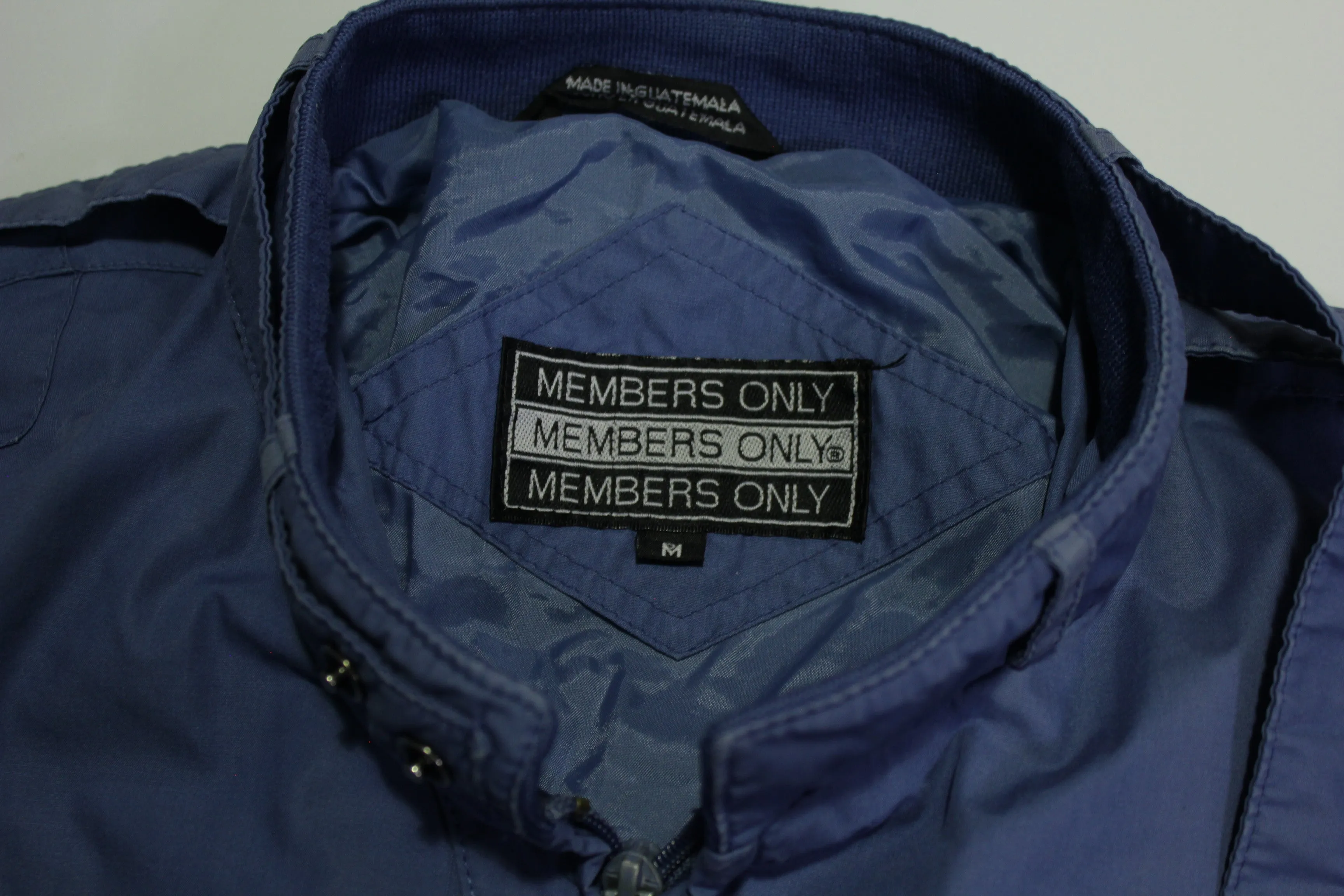 Members Only Vintage 80's Europe Craft 3 Bar Tag Jacket Light Blue