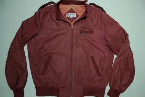 Members Only Vintage 80's Europe Craft Rainbow Tag Jacket Maroon