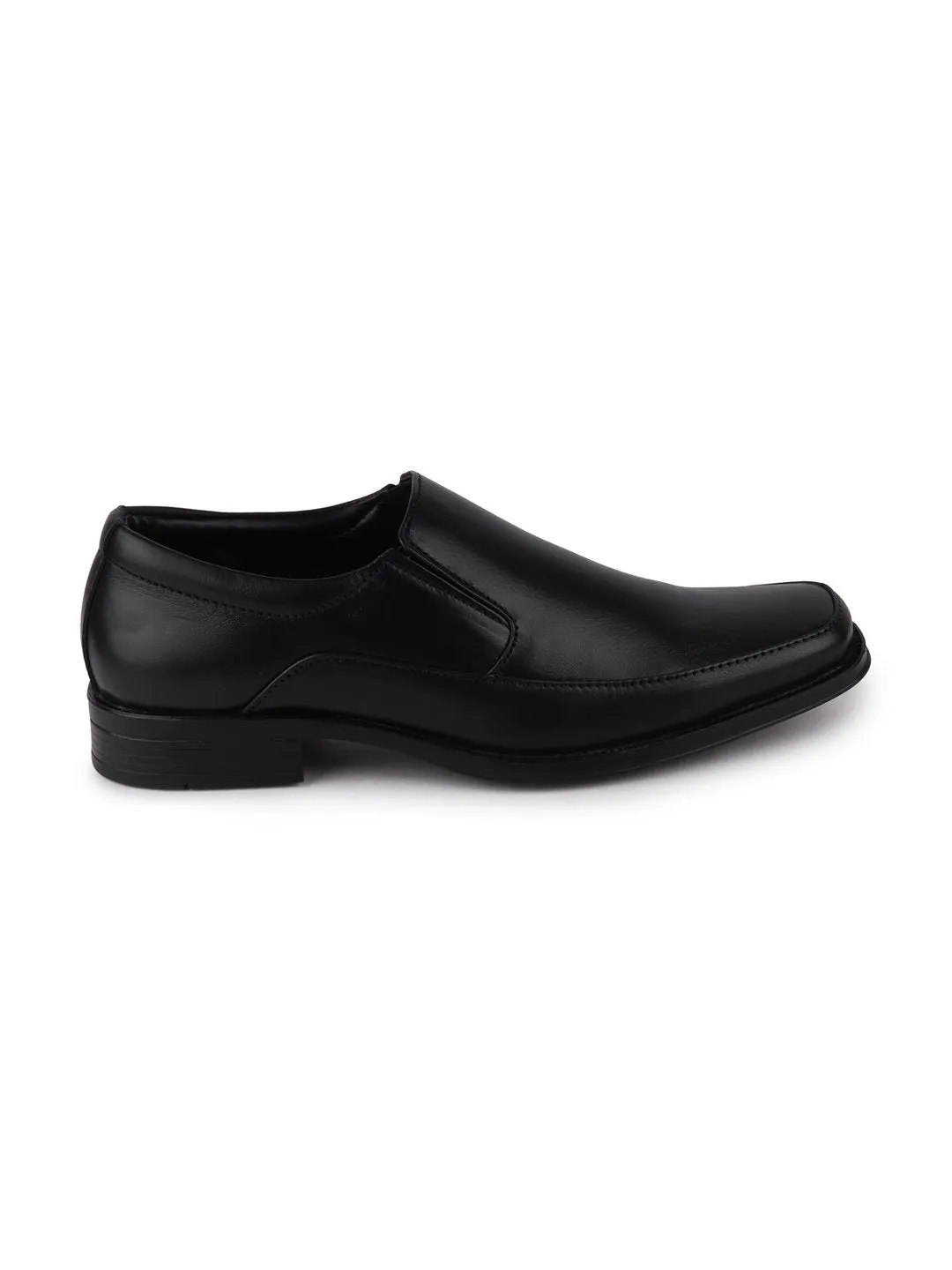 Men Black Formal Leather Slip-On Shoes