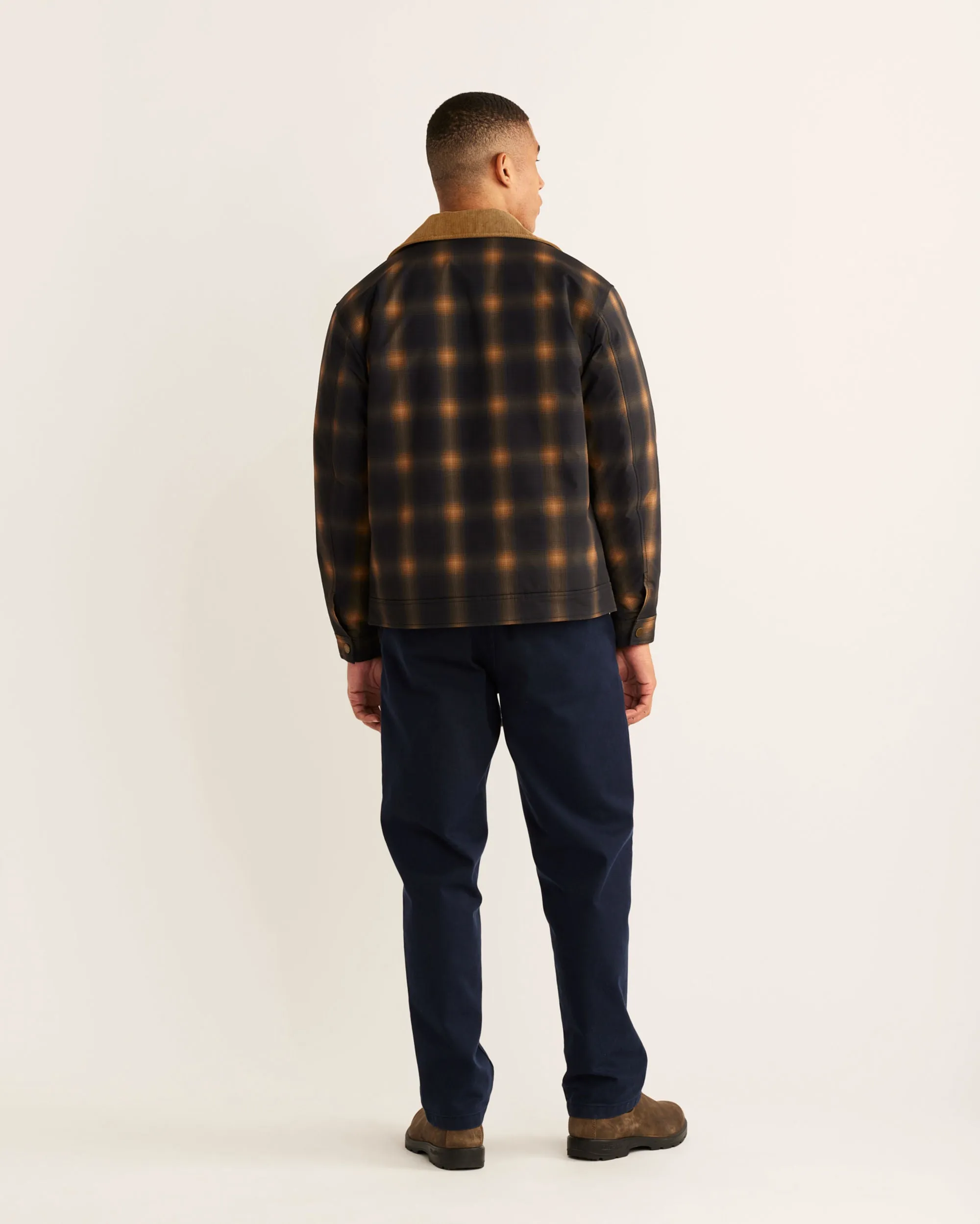 Men's Pendleton | Pedro Stadium Trucker Jacket | Navy Gold Plaid