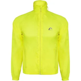 More Mile Neon Hooded Windbreaker Mens Running Jacket - Yellow