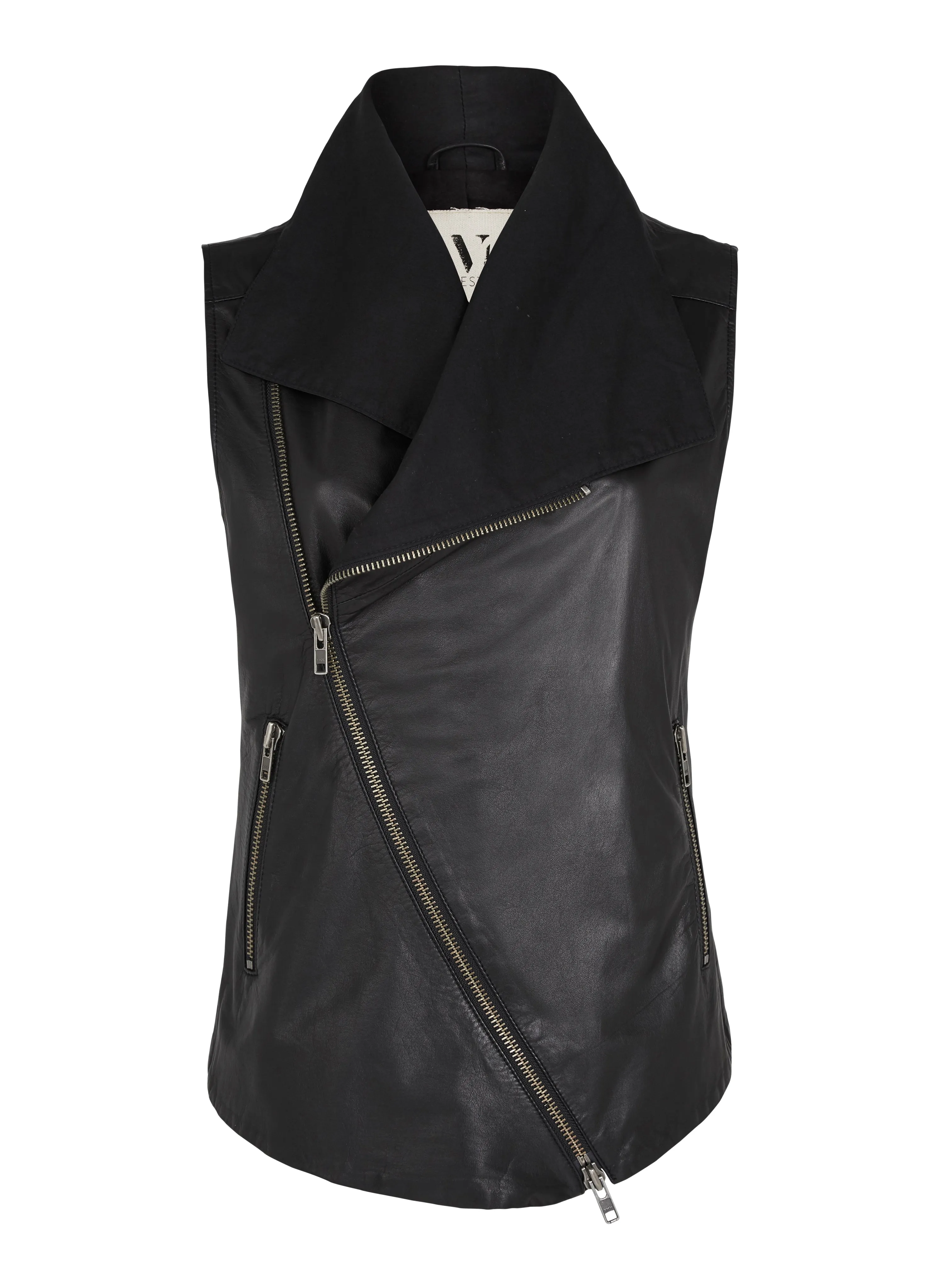 Nolita Drape Vest Black Shearling