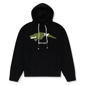 Palm Angels Croco Embroidered Black Hoodie