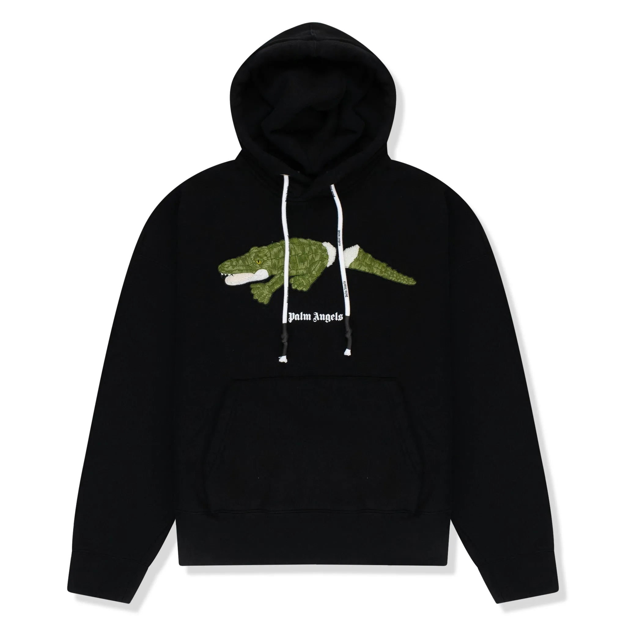 Palm Angels Croco Embroidered Black Hoodie