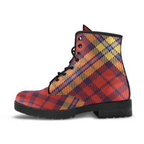 Plaid Vegan Leather Boots