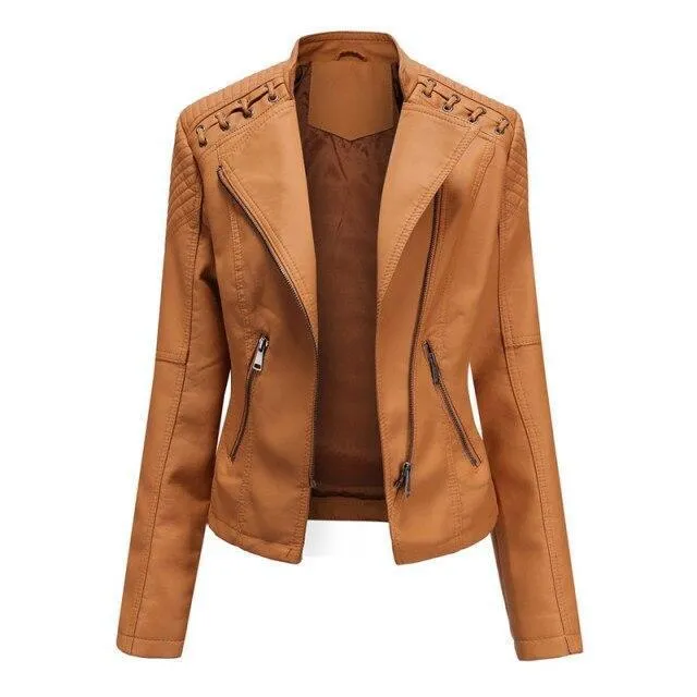 Punk Leather Jacket For Women