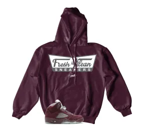 Retro 5 Burgundy Hoody - Fresh & Krispy - Burgundy