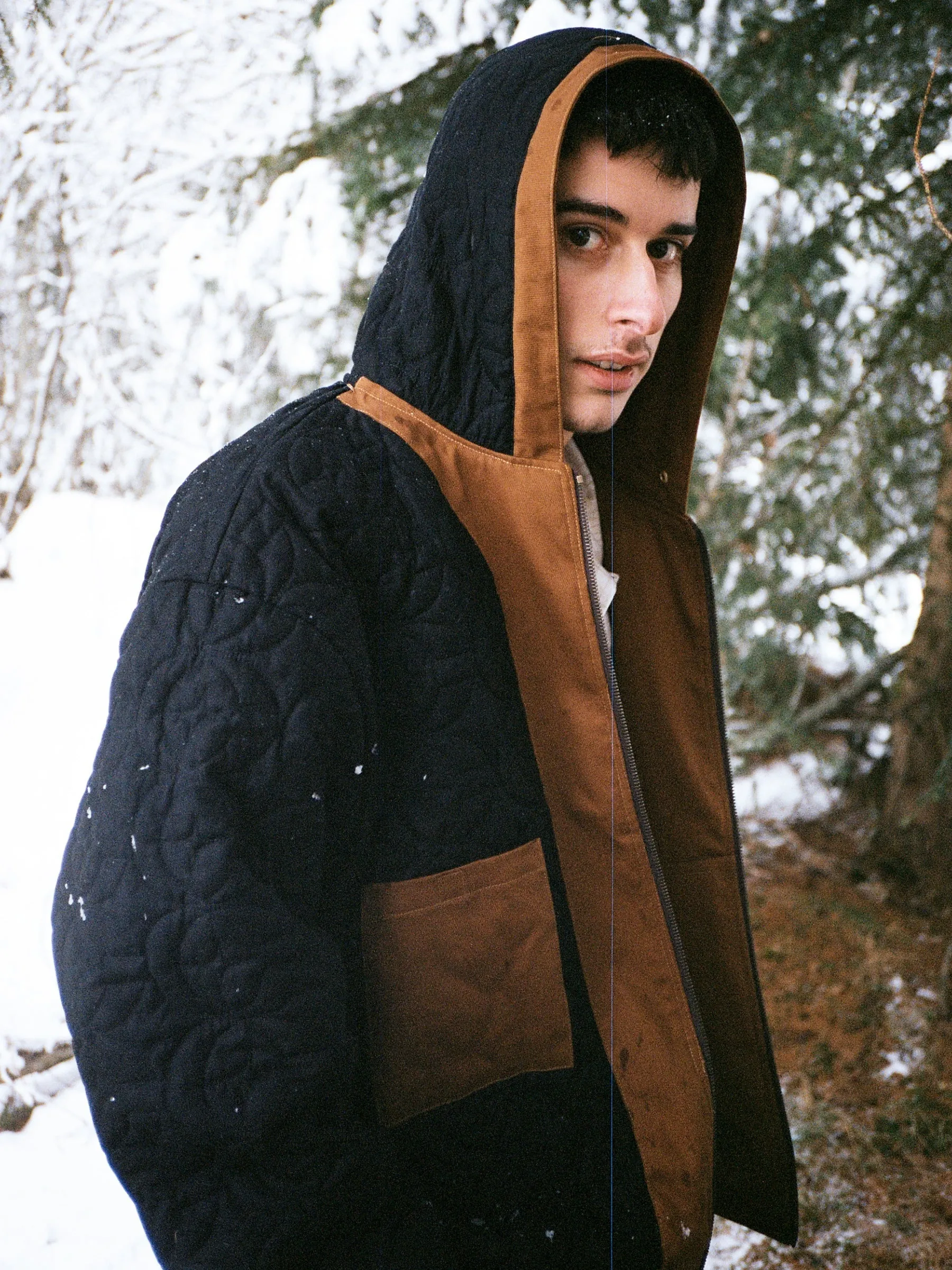 Reversible Hooded Jacket | Rust