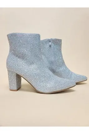 Rhinestone Boots Casual Inside Zip