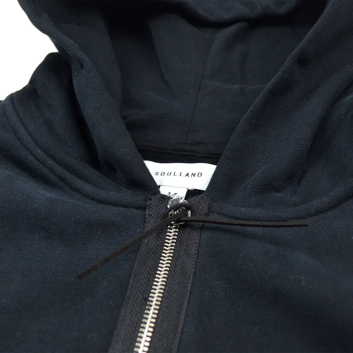 Soulland - Lineker Heavy Sweat Hoodie with Zipper - Black