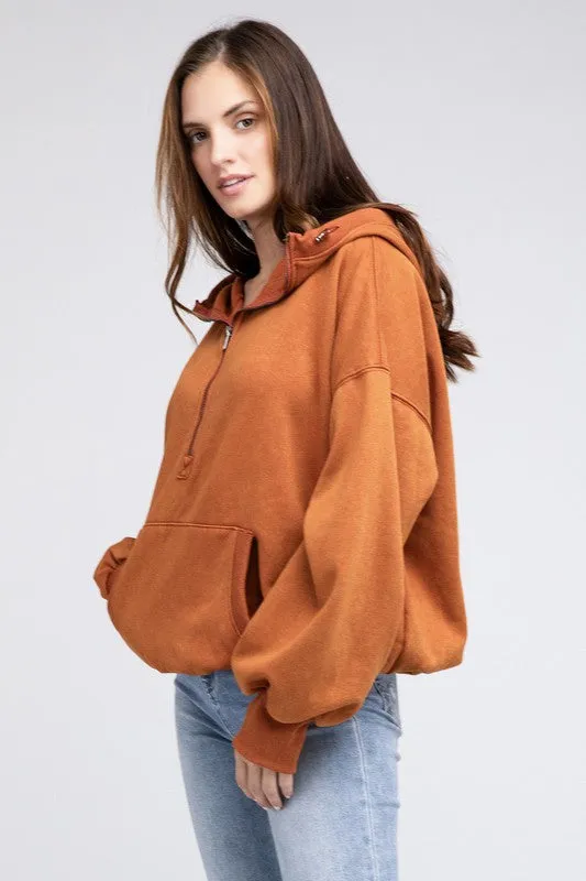 Stitch Detailed Elastic Hem Long Sleeve Hoodie