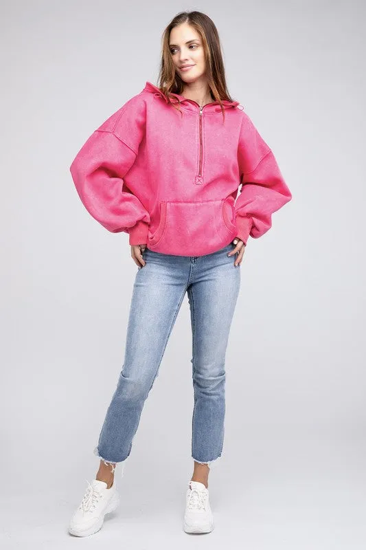 Stitch Detailed Elastic Hem Long Sleeve Hoodie