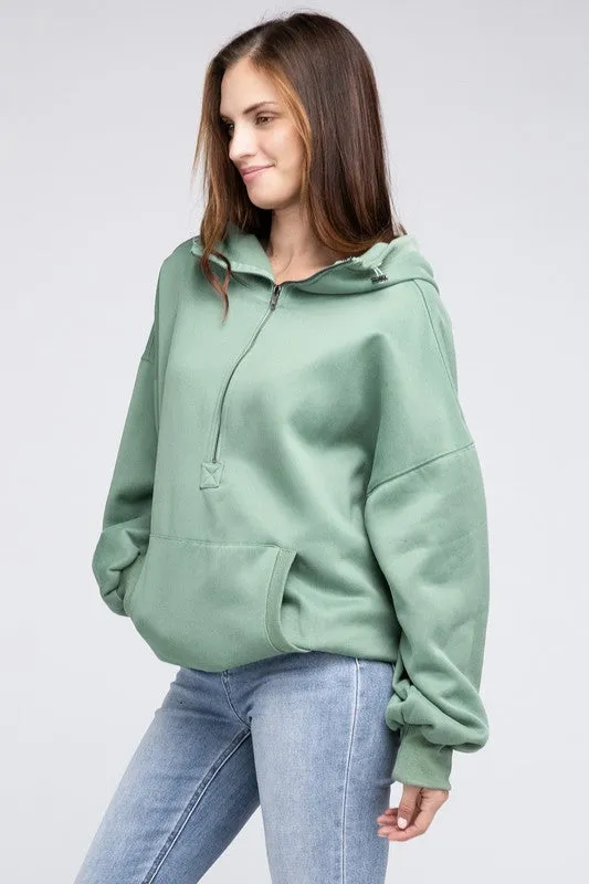 Stitch Detailed Elastic Hem Long Sleeve Hoodie