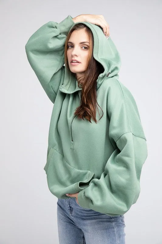 Stitch Detailed Elastic Hem Long Sleeve Hoodie