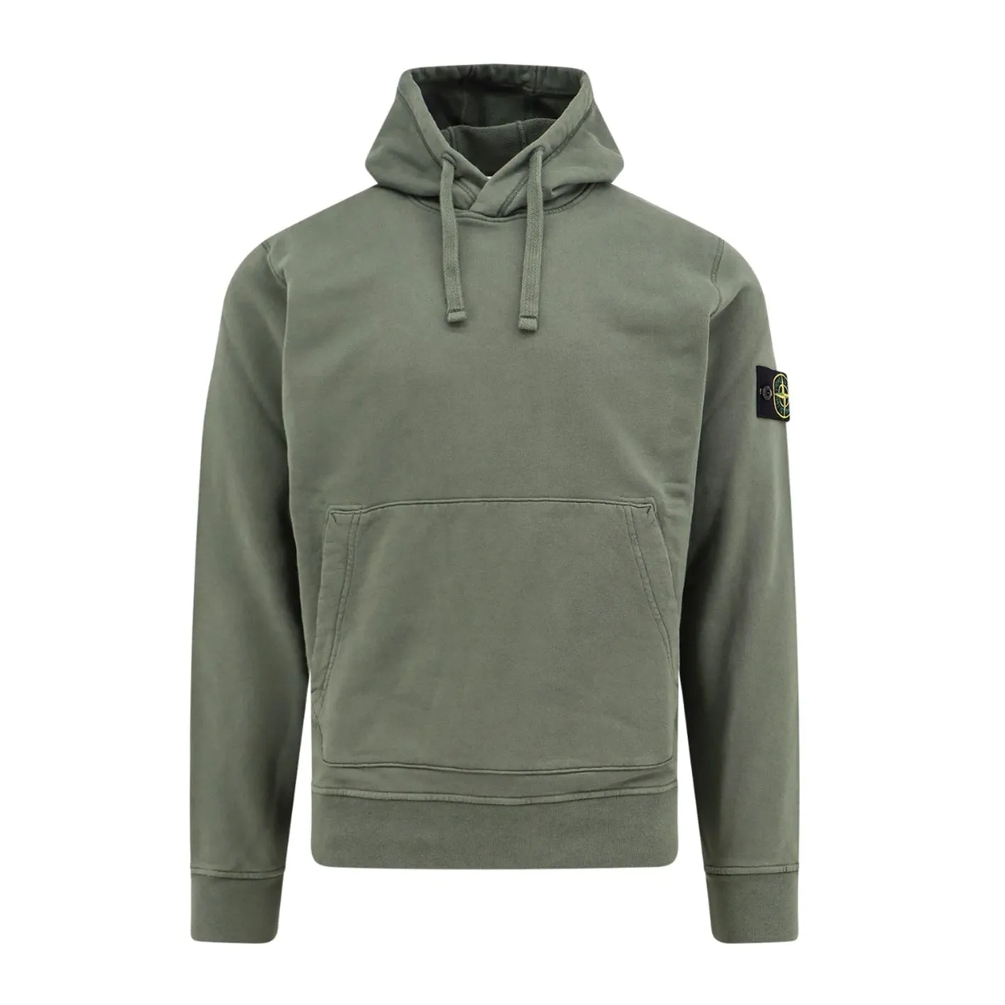 STONE ISLAND BASIC BADGE HOODED SWEATSHIRT DARK GREEN