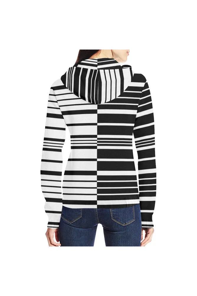 Striped Full Zip Hoodie for Women