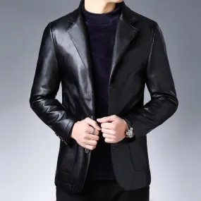 Suit Leather Jacket Men