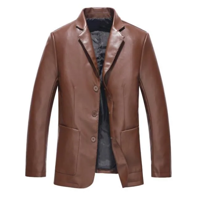 Suit Leather Jacket Men