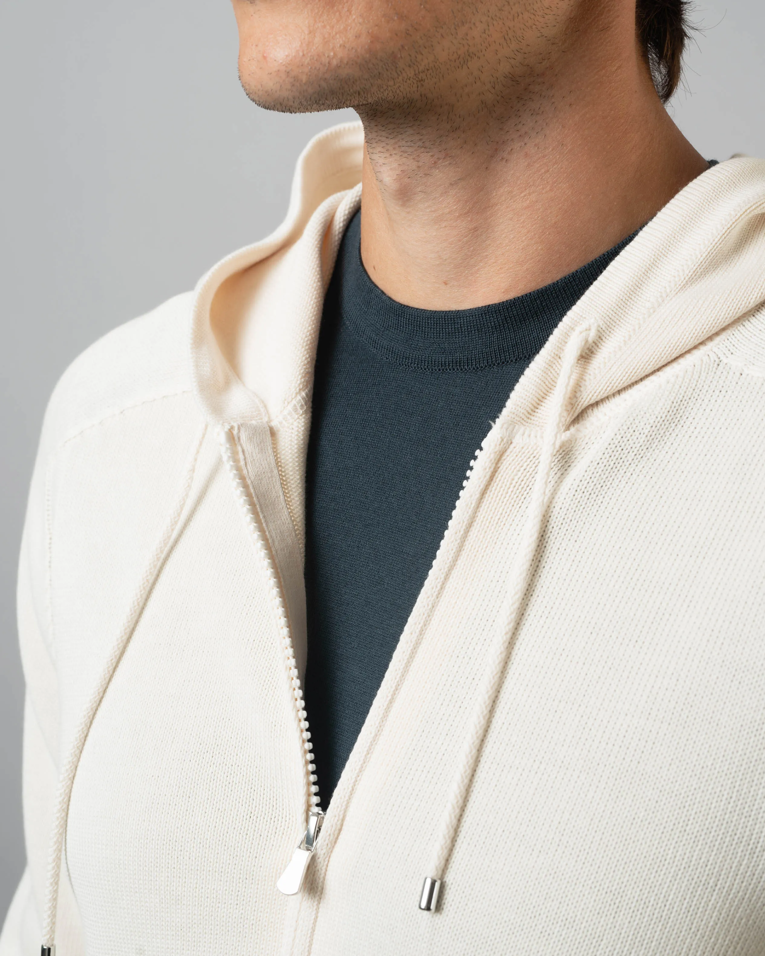 Sweatshirt-Style Hooded Cardigan