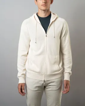 Sweatshirt-Style Hooded Cardigan