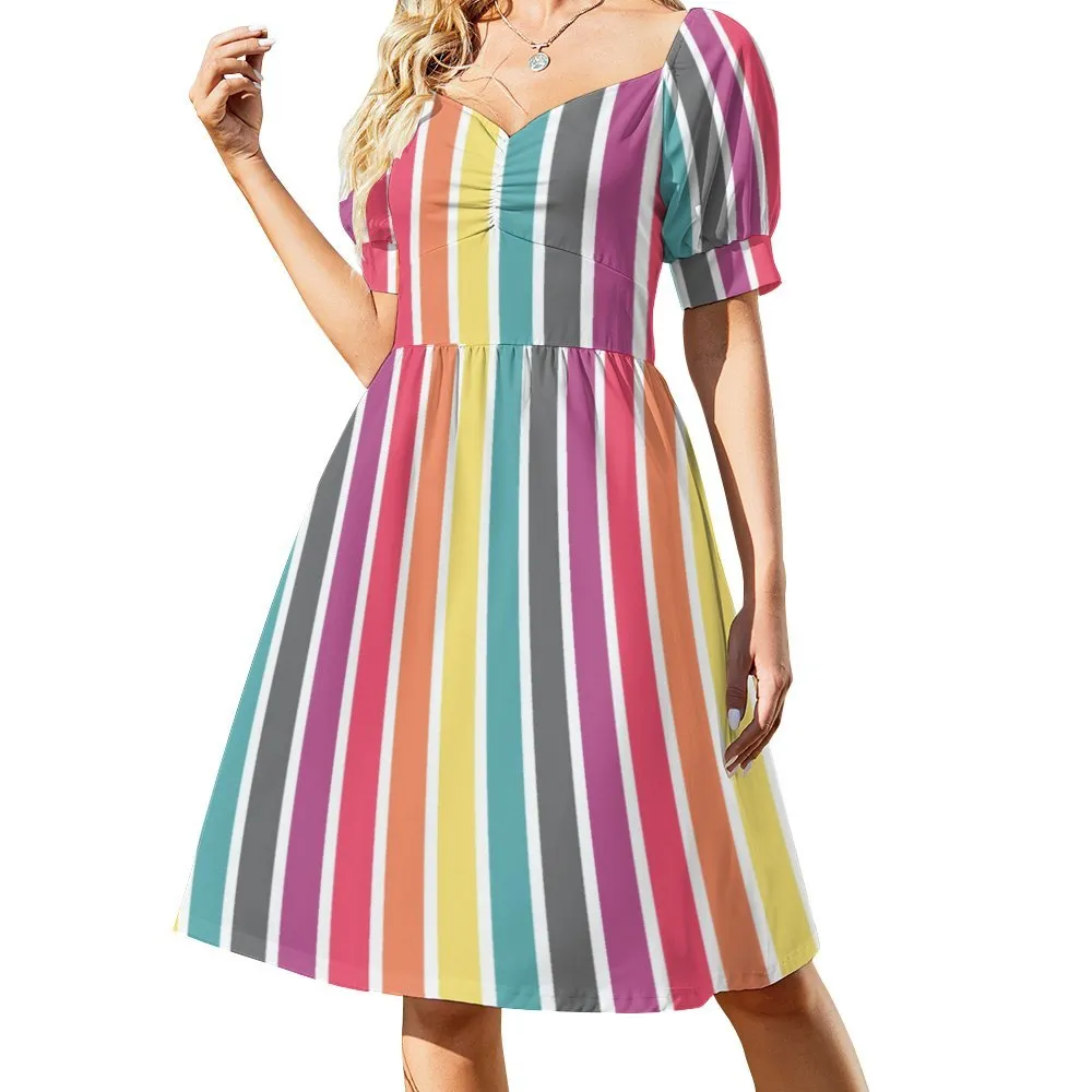 Sweetheart Neck Puff Sleeve Mini Dress (B271) Dress