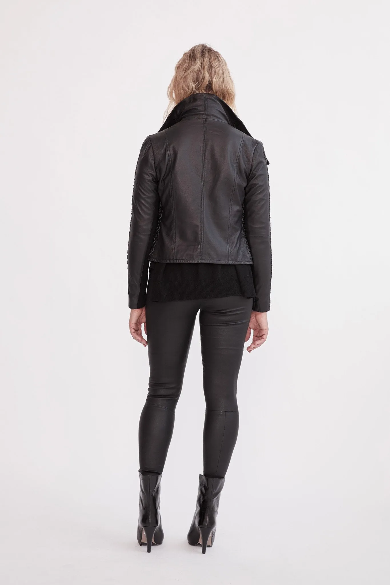 The Paddington Drape Jacket Black Leather